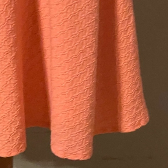 Large Mossimo pink coral color lined sleeveless A line flare stretch midi dress - Picture 7 of 14